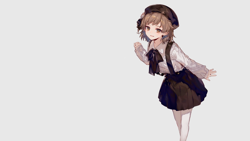 anime, manga, anime girls, simple background, berets, white background
