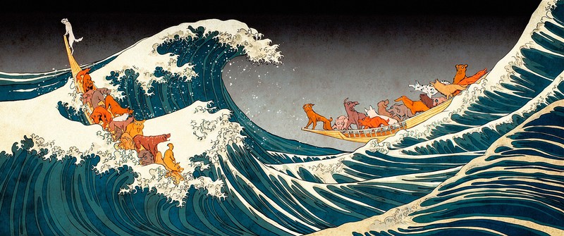 waves, The Great Wave off Kanagawa, Ukiyo-e