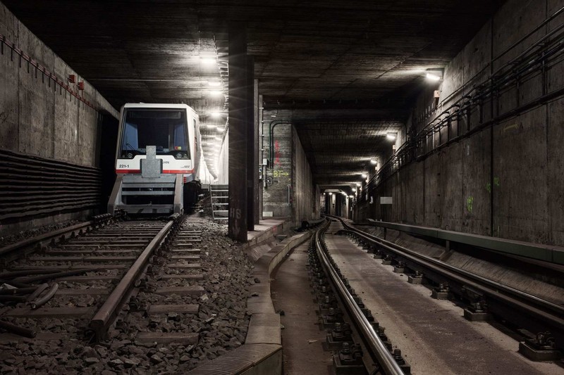 railway, metro, subway, tunnel, lights, Hamburg, Germany, underground