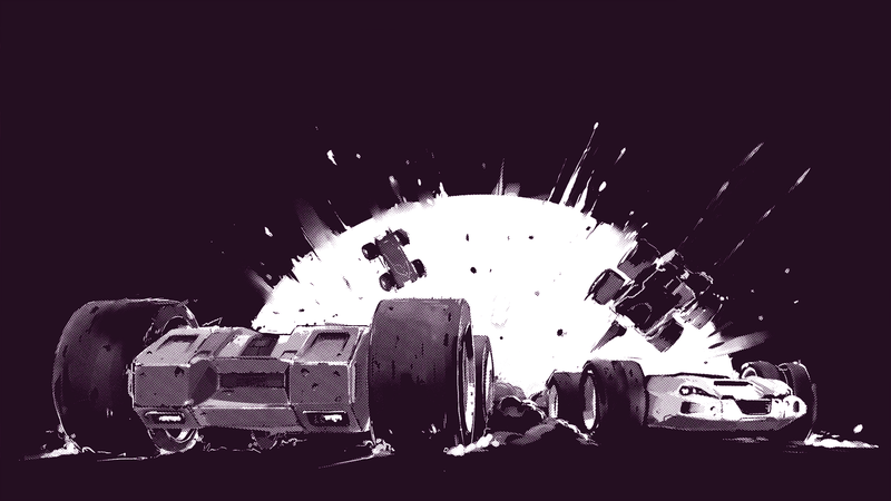 Grip, racing, car, explosion, purple, Rollcage