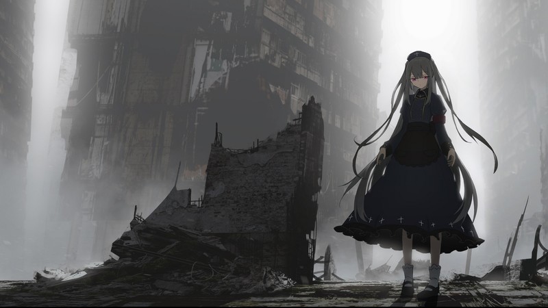 building, dress, nurses, anime girls