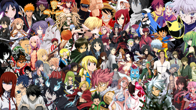 Sousuke Aizen, Akame, Akatsuki (Log Horizon), Allen Walker, Yuuki Asuna, Beelzebub, Boa Hancock, C.C. (Code Geass), Celty Sturluson, Elric Edward, Eren Jeager, Scarlet Erza, Son Goku, Gon Freecs, Fullbuster Gray, Grimmjow Jaegerjaquez, Happy (Fairy Tail), Hisoka, Kurosaki Ichigo, Inori Yuzuriha, Uchiha Itachi, Killua Zoldyck, Kirito (Sword Art Online), Makise Kurisu, Lawliet L, Yagami Light, Heartfilia Lucy, Uchiha Madara, Mikasa Ackerman, Akiyama Mio, Monkey D. Luffy, Nami, Uzumaki Naruto, Drag