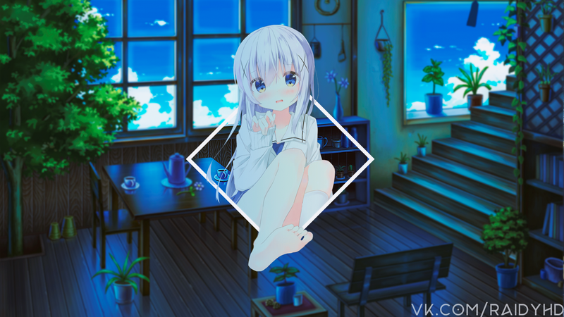 anime, anime girls, picture-in-picture, Kafuu Chino