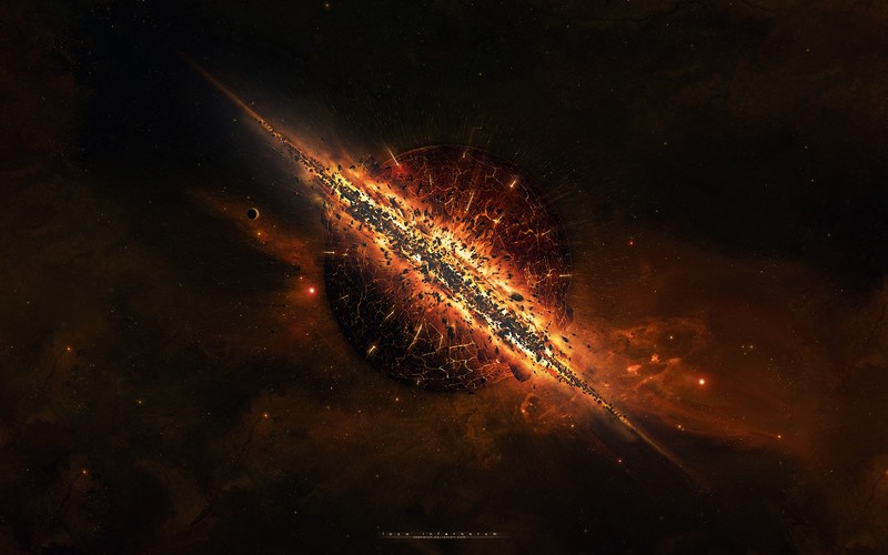 Taenaron, space, planet, digital art