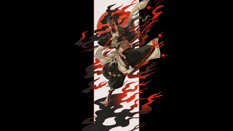 anime, manga, anime girls, Japan, simple background, Oni, Onigirl, youkai
