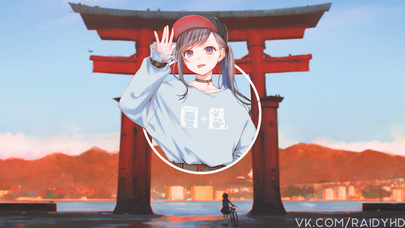 anime, anime girls, picture-in-picture