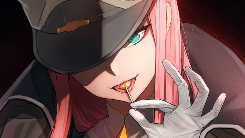 anime, anime girls, Zero Two (Darling in the FranXX), Darling in the FranXX, pink hair, white skin, artwork