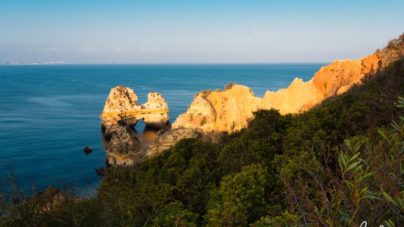 sea, rocks, coast, horizon, 4k