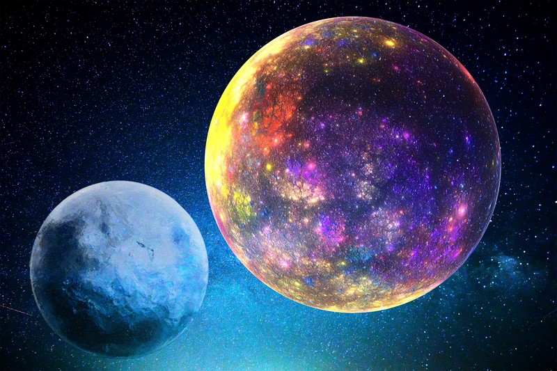 space, planet, stars