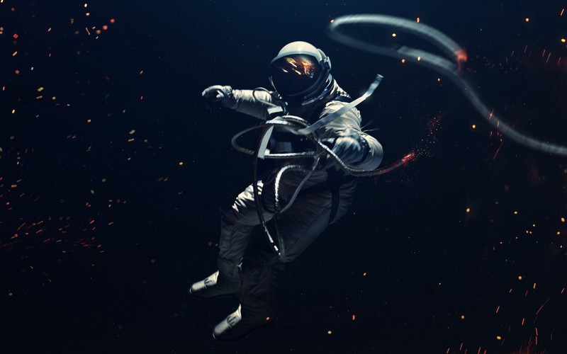 astronaut, spacesuit, digital art, Vadim Sadovski, space art