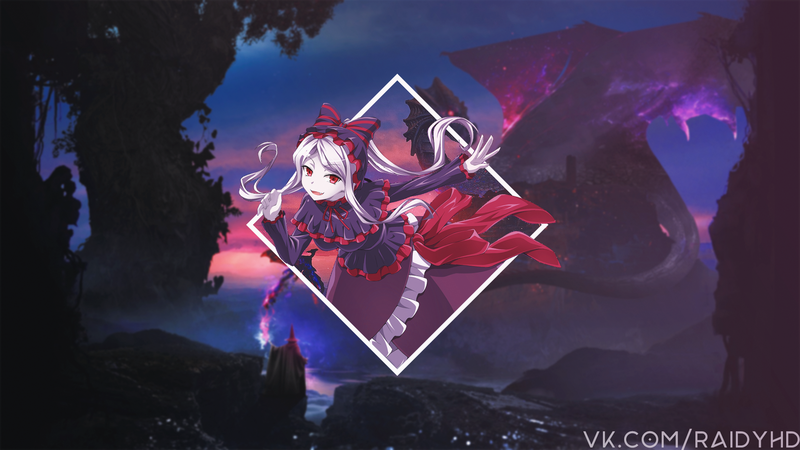 anime, anime girls, picture-in-picture, shalltear bloodfallen, Overlord (anime)