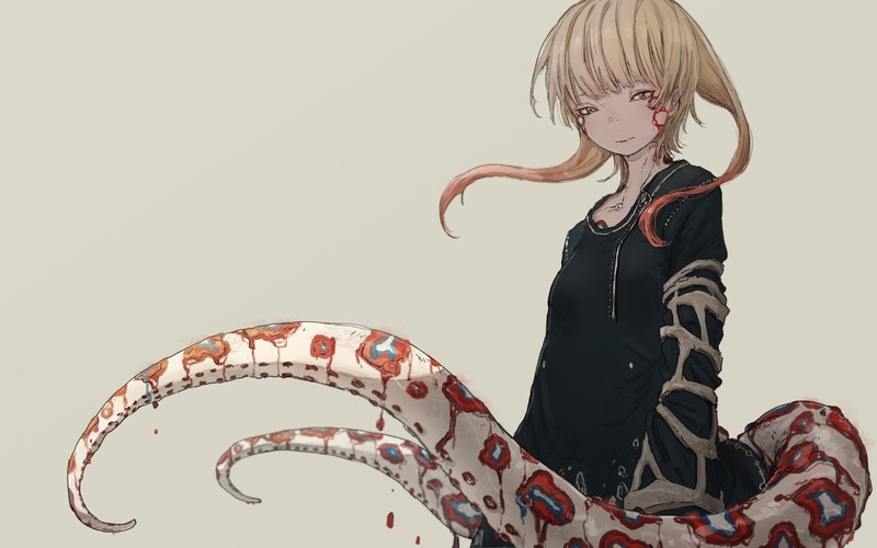 dress, tentacles, blonde