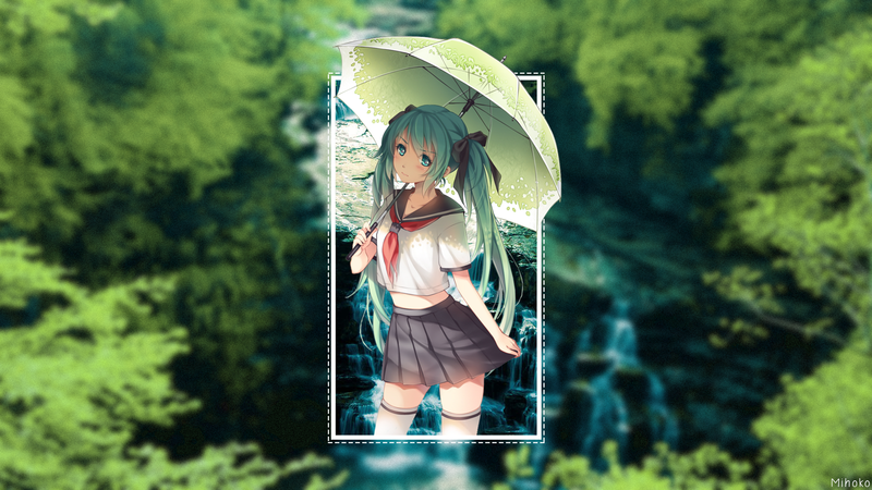 anime, anime girls, picture-in-picture, blurred