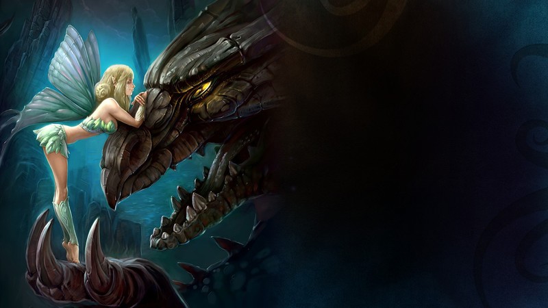 Pixie, dragon, artwork