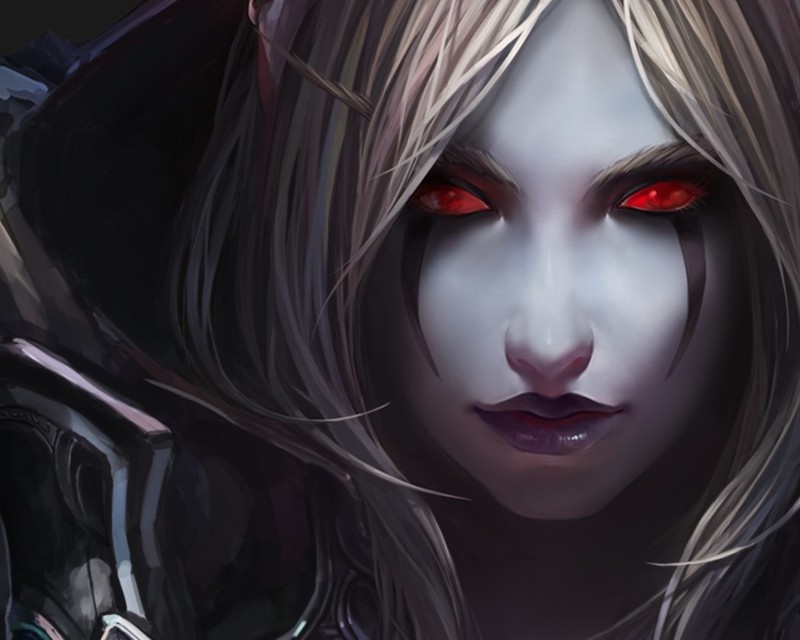 Sylvanas Windrunner, World of Warcraft, PC gaming, video games, red eyes, fantasy girl