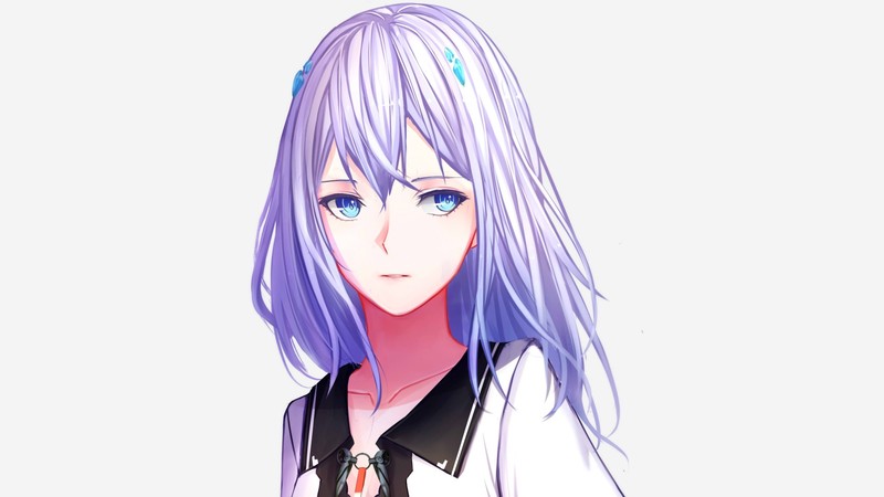 Beatless, Type-005 Lacia, white hair, blue eyes, anime girls, anime