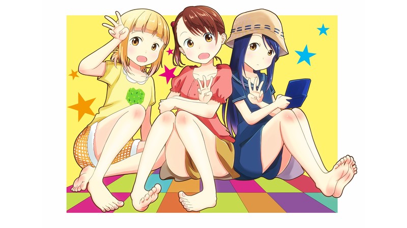 anime girls, Mitsuboshi Colors, loli, white skin, anime, simple background, white background