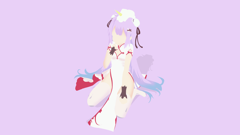 unicorn, anime, anime girls, purple hair, minimalism, vector