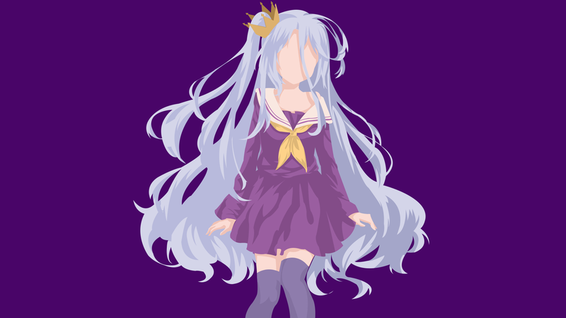 anime, anime girls, Shiro (No Game No Life), No Game No Life, minimalism, vector