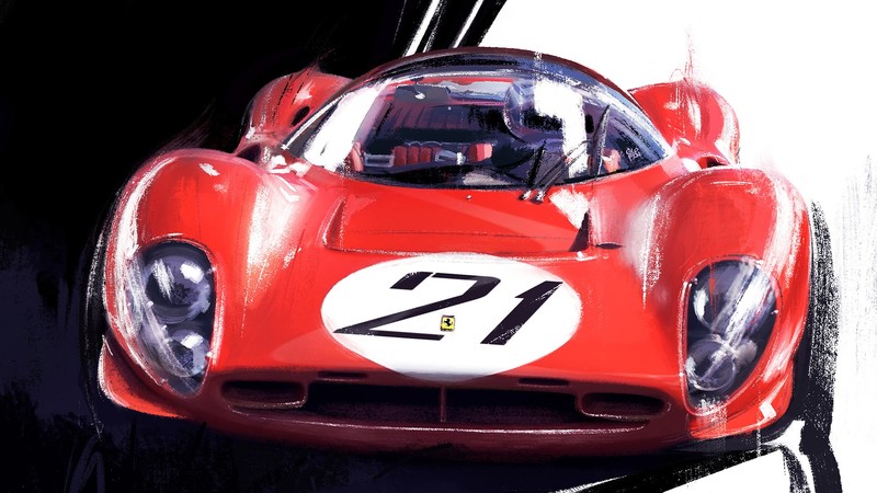 digital art, car, Ferrari, red cars, vehicle