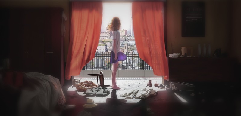 anime girls, anime, room, interior
