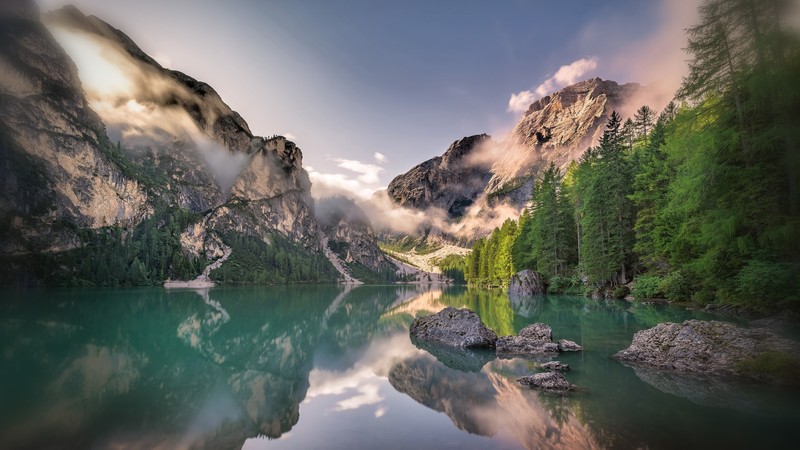 nature, landscape, lake, mountains, reflection
