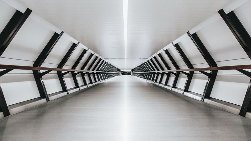 tunnel, corridor, architecture, interior, minimalism, 4k