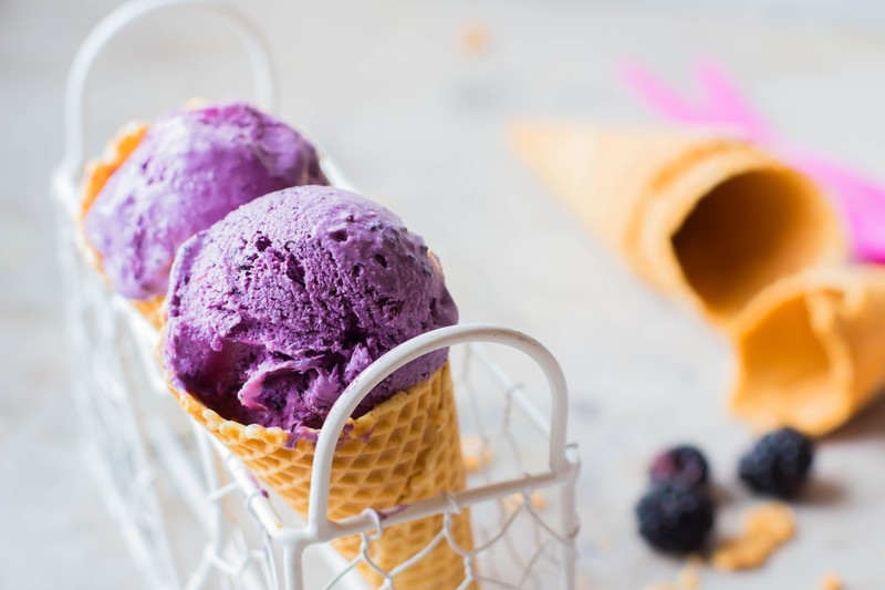 ice cream, food, berries