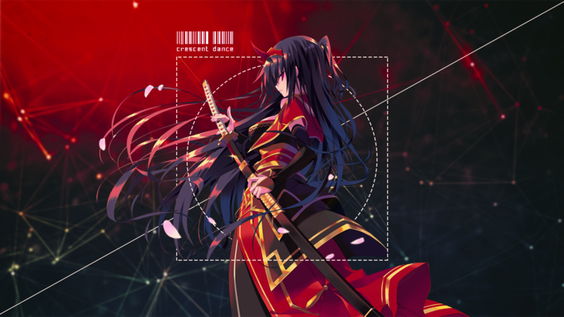 anime girls, anime, katana, sword, picture-in-picture, blurred