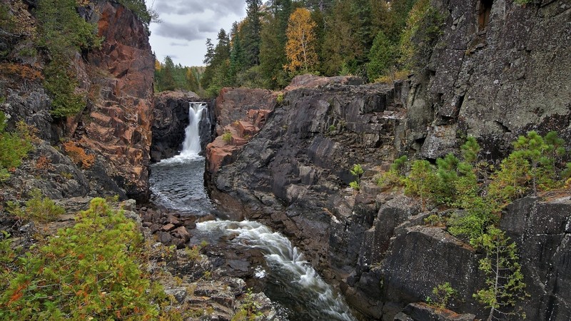 nature, landscape, waterfall, rock