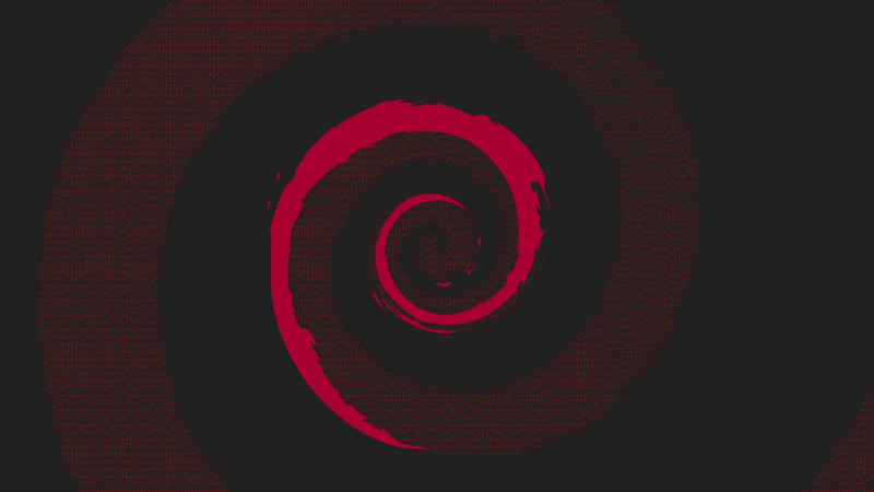 Debian, Linux, minimalism, material minimal, neon glow, ASCII art, text, material style, red