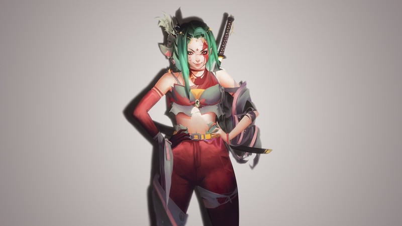 anime girls, weapon, katana