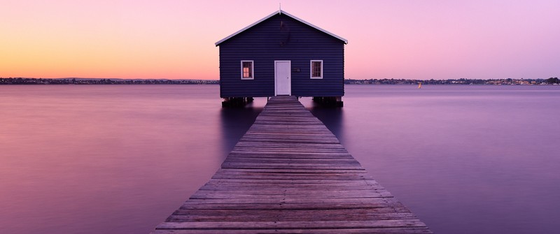 house, lake, nature, ultra-wide, ultrawide