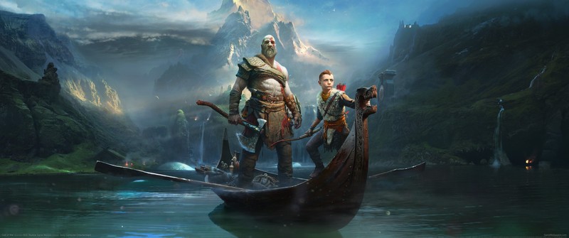 video games, video game art, God of War, God of War (2018), ultrawide, ultra-wide, Kratos