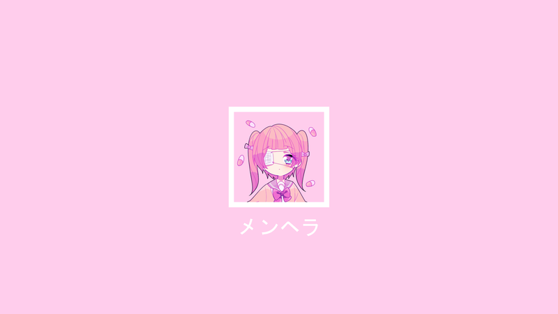 Menhera-chan, simple background, Yami kawaii