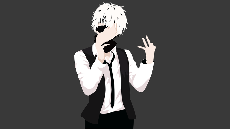 anime, anime boys, Kaneki Ken, minimalism, Tokyo Ghoul