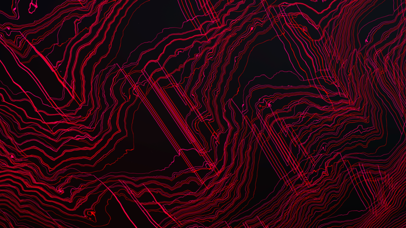 red, abstract, shapes, digital art
