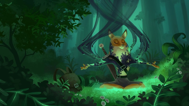 artwork, fox, sword