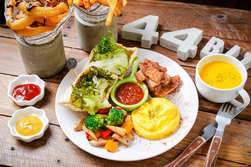 food, numbers, salad, vegetables