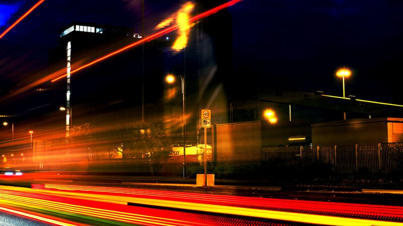light, movement, long exposure, street, night, 4k
