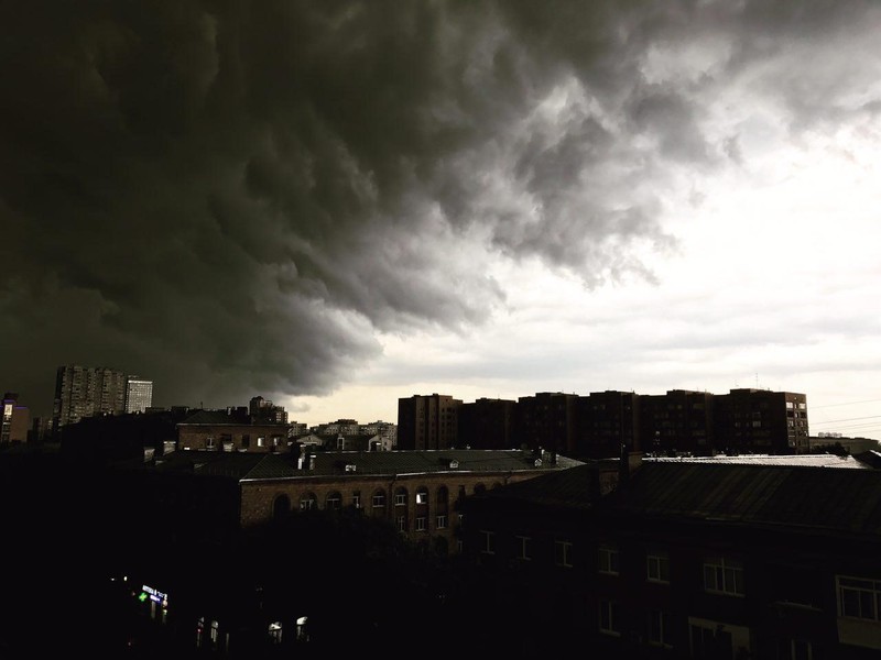 clouds, city, dark, sky