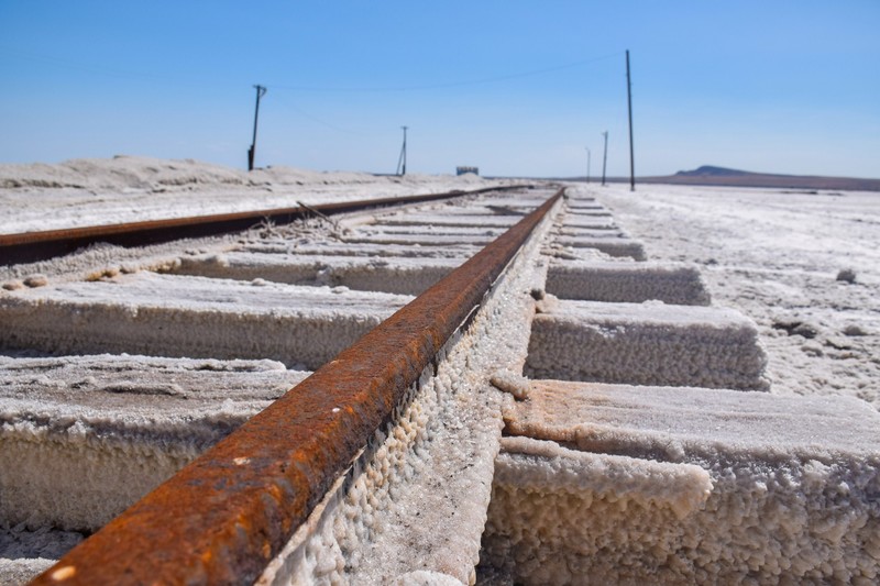railway, salt, desert