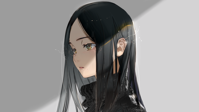 simple background, original characters, black hair