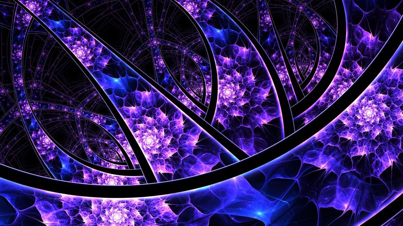 fractal, tangled, lines, glow, abstraction, 4k