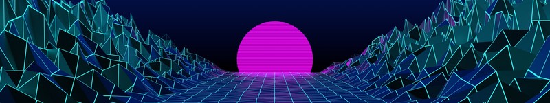 synthwave, retrowave, Retrowave, scanlines, grid, mountains
