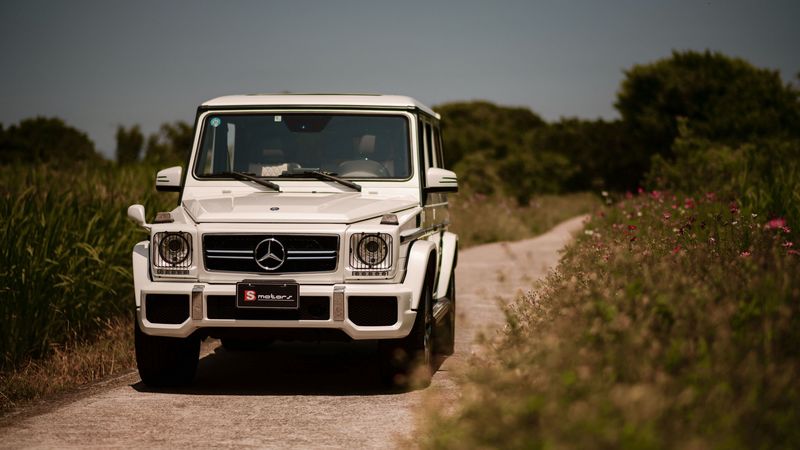 mercedes-benz g63 amg, mercedes, car, suv, white, front view, 4k
