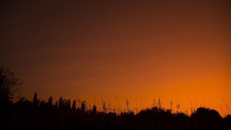 nature, sunset, landscape, shade, long exposure, clear sky, stars