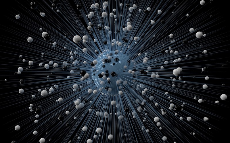 black background, abstract, digital art, 3D Abstract, sphere, lines, balls