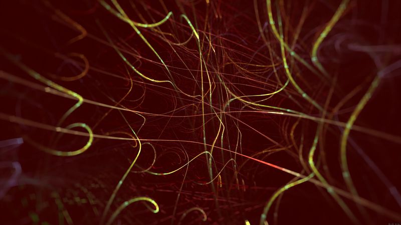 fractal, thread, entangled, winding, abstraction, 4k