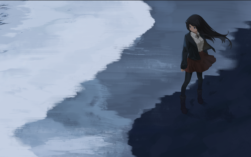 beach, night, skirt